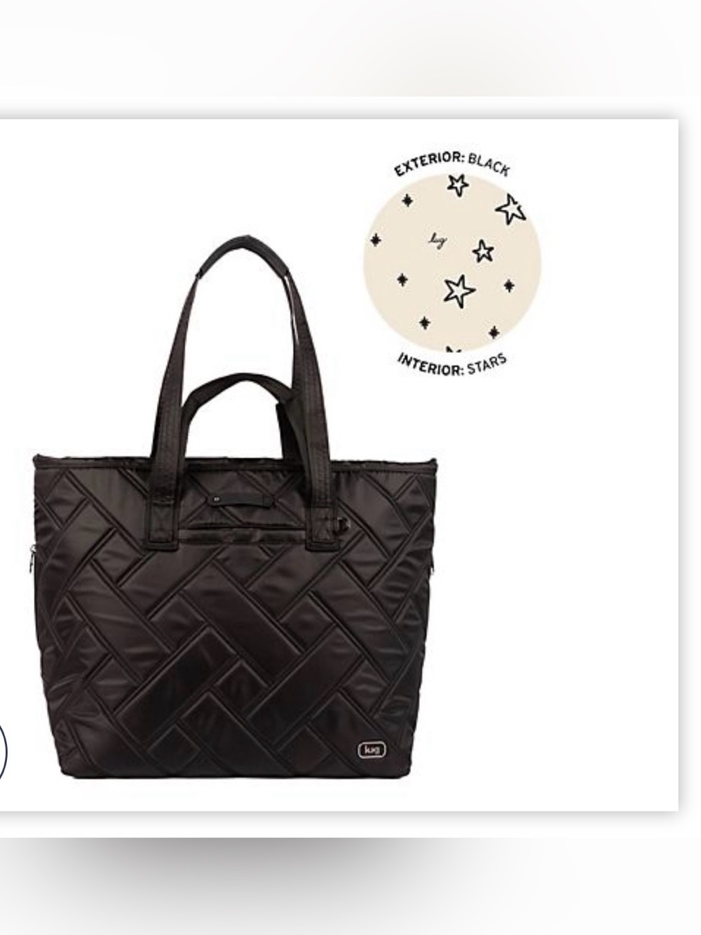 New LUG FerryXL Expandable Tote  Black carry all see pics for dim.& description